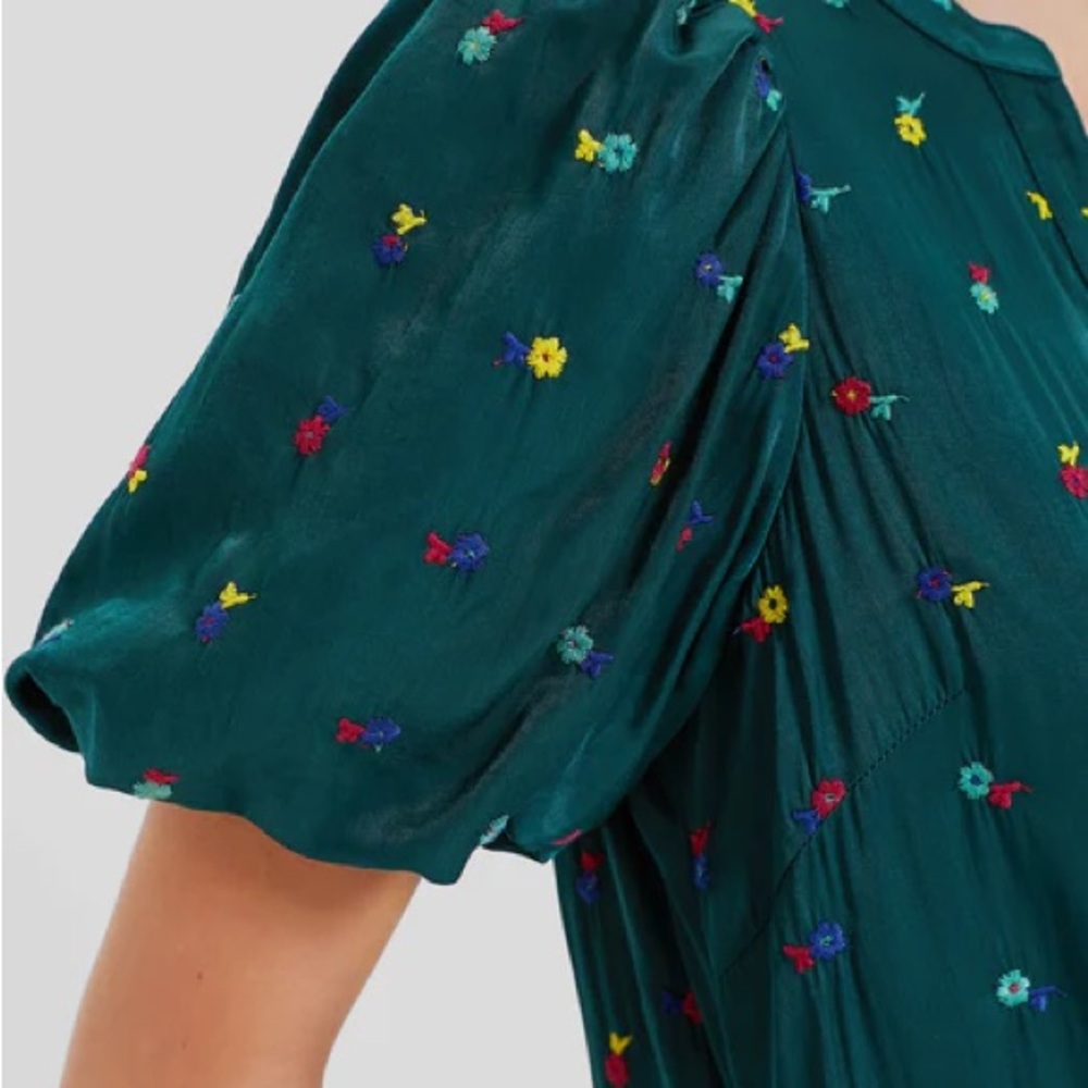 Chic Teal Floral Women's Dress - Tuckernuck Size M NWT - Picture 5 of 7